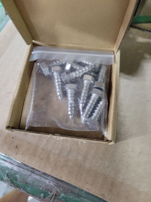Photo 1 of (10 PCS) 3/8 x 1-1/4" Stainless Steel Hex Lag Screws Bolts, 304 Stainless Steel Hexagon Head Lag Wood Screws, Full Thread, by RoyceMart