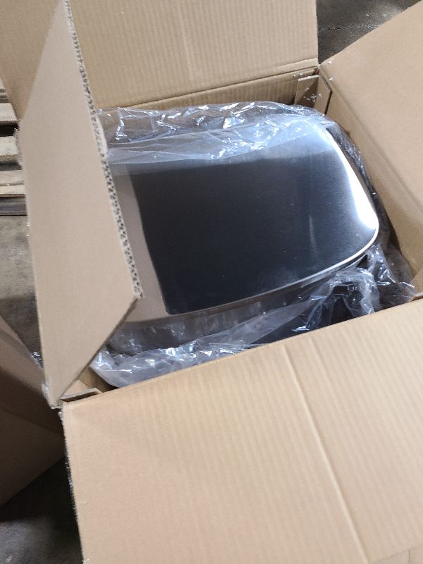 Photo 1 of 13 Gallon Trash Can, Brushed Stainless Steel Kitchen Trash Can with Soft-close Lid, Fingerprint-resistant Kitchen Garbage Can with Foot Pedal and Inner Bucket, Odor Proof Garbage Can, Silver