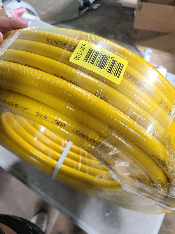 Photo 1 of 100FT Standard 3/4'' Fexible Propane Gas Line Hose, Corrugated Stainless Steel Tubing Pipe, 3/4in Natural Gas Line Propane Pipe Conversion Kit Grill Hose with 2 Male Adapter Fittings