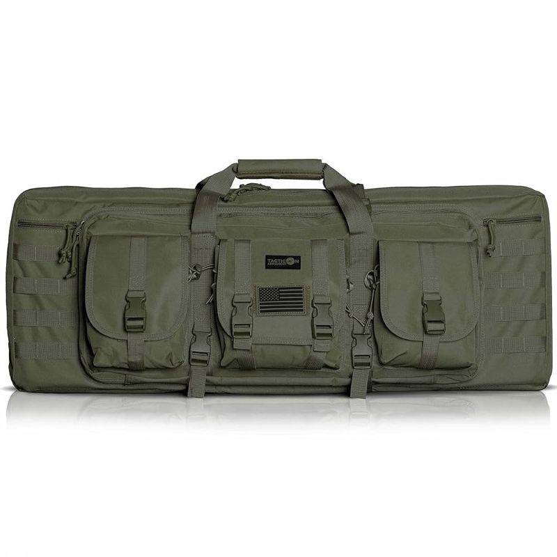 Photo 1 of 
Visit the Store, Tacticon
Tacticon
Visit the Store
4.8
4.8 out of 5 stars
(3,944)
Tacticon Double Rifle Bag - Heavy-Duty 600D PVC Nylon Double Rifle Case for 2 Long Guns & 2 Pistols - Tactical Waterproof Padded Gun Bag for Rifles with Backpack Straps - V