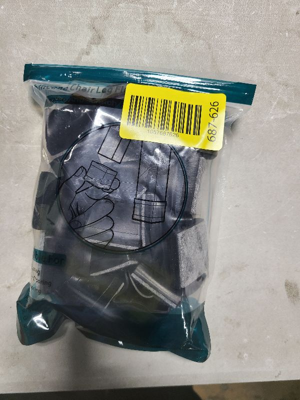 Photo 1 of 16 PCS Square Chair Leg Floor Protector, Silicone Chair Leg Cover, Furniture Leg Protectors with Felt, Mobile Table Leg pad, Protect The Floor from Scratches.1 1/2 in Black.