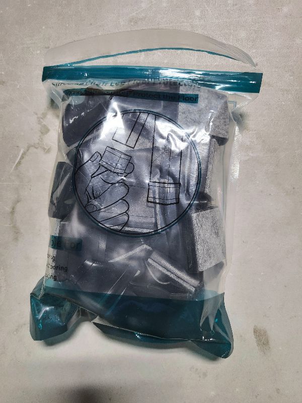 Photo 1 of 16 PCS Square Chair Leg Floor Protector, Silicone Chair Leg Cover, Furniture Leg Protectors with Felt, Mobile Table Leg pad, Protect The Floor from Scratches.1 1/2 in Black.