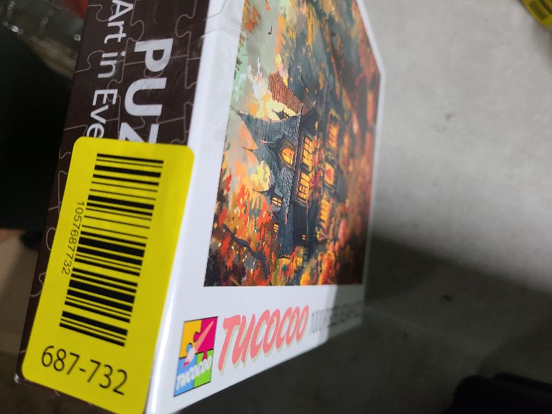 Photo 1 of 1000 Piece Jigsaw Puzzle-Halloween Dress Witch Puzzles 1000 Pieces for Adults,Black Cat Puzzle for Adults Puzzles for Adult 1000 Pieces Fall Pumpkin Garden Countyard