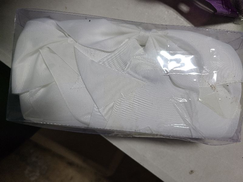 Photo 1 of 16PCS 8" Large Cheer Hair Bows Ponytail Holder Elastic Band Handmade for Cheerleading Teen Girls College Sports (White, 1 Count (Pack of 16))