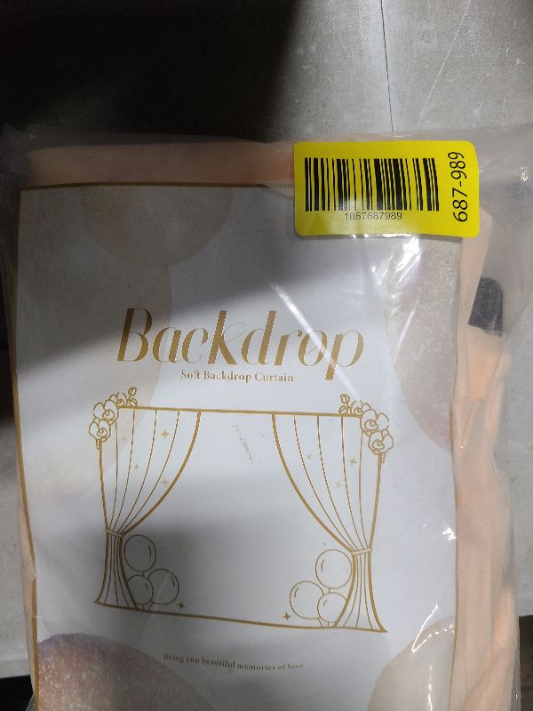 Photo 1 of 10ft x 10ft Champagne Tulle Backdrop Curtain with Lights String for Parties Wedding Bridal Shower Sheer Champagne Curtain Backdrop for Birthday Party Baby Shower Photo Booth Decorations