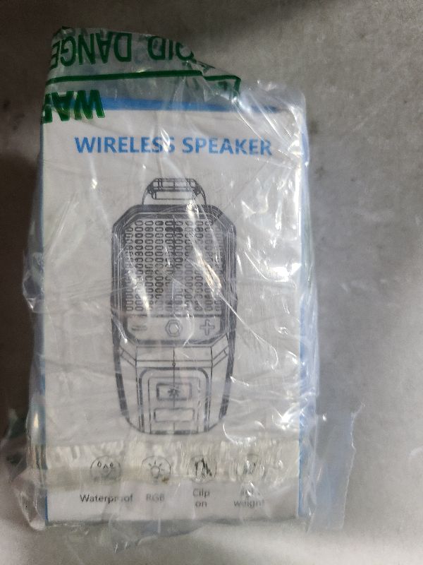 Photo 1 of 2025 Upgrade Wearable Bluetooth 5.4 Speaker, IPX6 Waterproof Clip on Wireless Speakers, Portable Speaker with RGB Lights and Flash, Built-in Mic,15H Playtime for Cycling/Home/Party/Beach/Outdoor(Red)