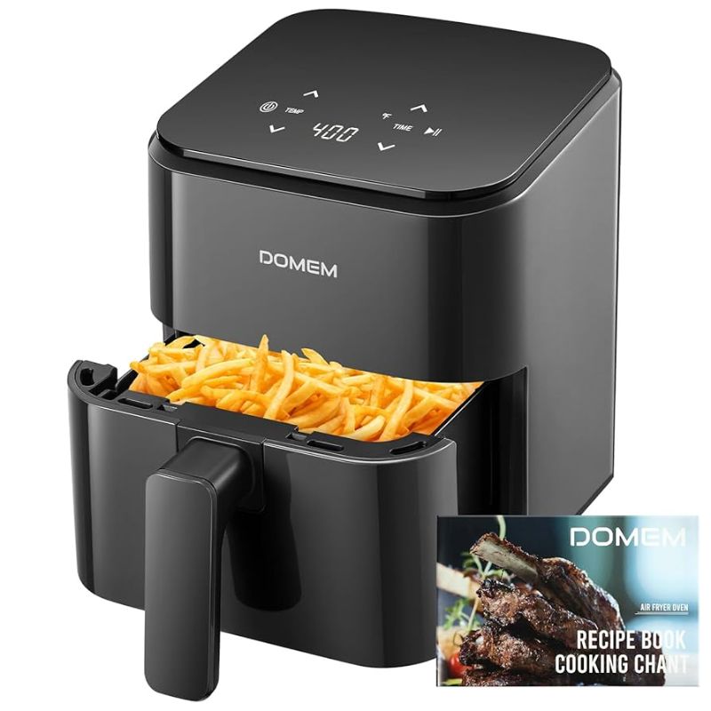 Photo 1 of 3 Qt Compact Air Fryer with Non-Stick Basket and Rack, User Friendly Simple Touchscreen, Cook in Simple Steps, Low-Oil Cooking Small Air Fryer, Space Saving Cooker 