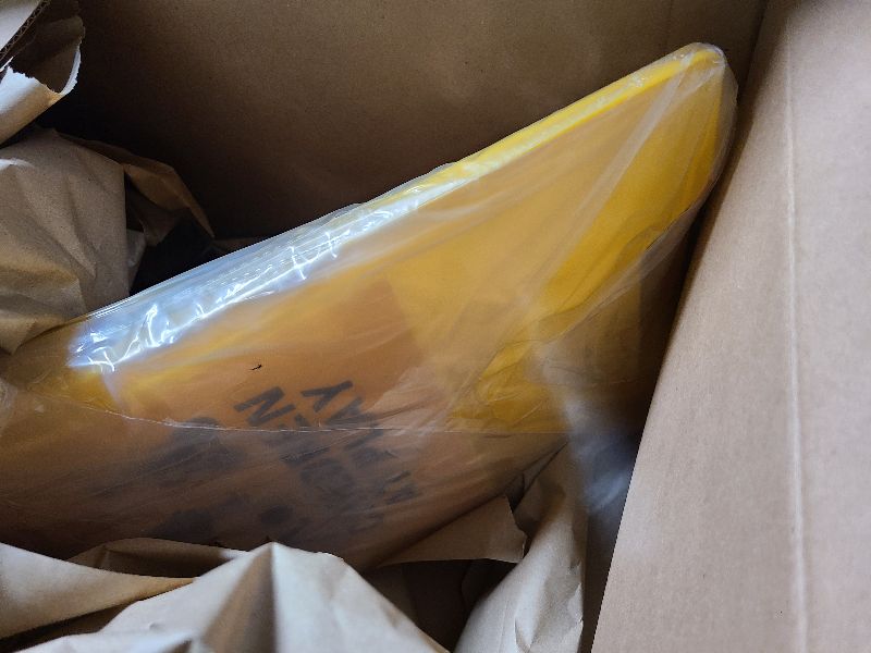 Photo 1 of 2 Pieces Reflective Kids Playing Sign for Street Slow Down Kids at Play Sign Double Sided 24 Inch Portable Handle Children at Play Warning Board Safety Signs Neighborhood School Park Sidewalk (Yellow)