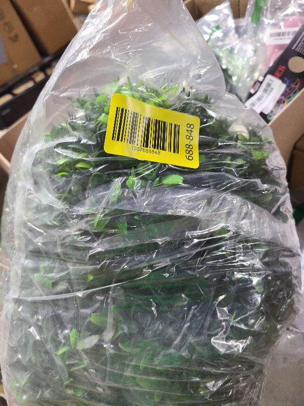 Photo 1 of 23” Artificial Boxwood Topiary Ball Trees, 2Packs UV Resistant Fake Plants with Ground Spike for Indoors & Outdoor, Faux Bush for Front Door, Porch, Garden, and Home Decor