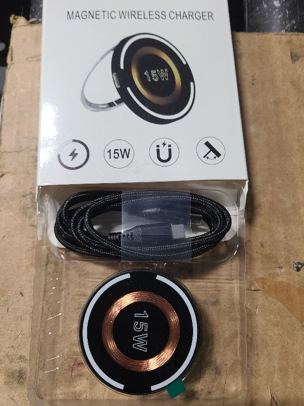 Photo 1 of 15W Samsung S25 Ultra Fast Wireless Charger MagSafe Charger for Samsung Galaxy S25 Ultra S24 FE S24 S23 Ultra S22 Pixel 10 9a 9 8 7 Pro,Magnetic Wireless Charging Pad for iPhone 17 16 15 14 13 Pro Max