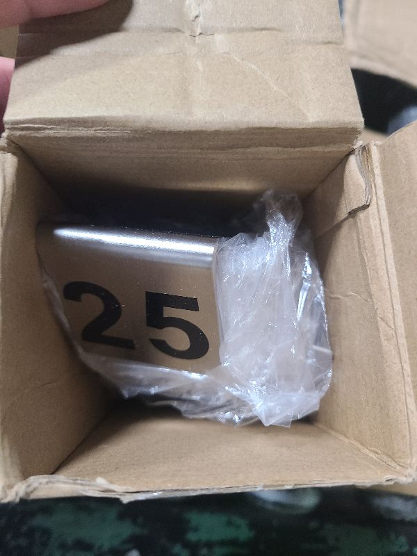 Photo 1 of 1-25 Stainless Steel Number Tent Table Number for Restaurants Cafes Bars 2"x2" Black