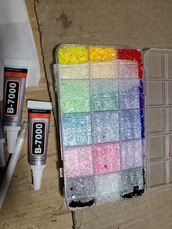 Photo 1 of 18000Pcs Resin Jelly Rhinestones for Bedazzling, Multicolor 3mm Flatback Rainbow Gems, Bedazzler Kit with 3Pcs 10ml B7000 Jewelry Glue for Crafts Crafting Book Shoes Nail Art