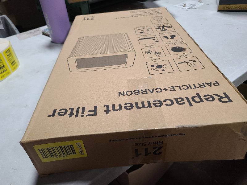 Photo 1 of 211+ Replacement Fil-ter Compatible with Blue Pure 211+ and 211+ Auto, Foldable 211+ Series Fil-ter Particle & Activated Carbon Fil-ter for Home Wildfire Smoke, White