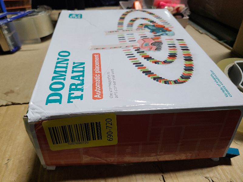 Photo 1 of 200 PCS Domino Train Toys Set, Automatic Dominos Building and Stacking Creative Game 4-8, Electric Dominoes Stem Montessori Toys for Kids Autistic Boys Girls 3 4 5 6 Year Old Christmas Birthday Gifts