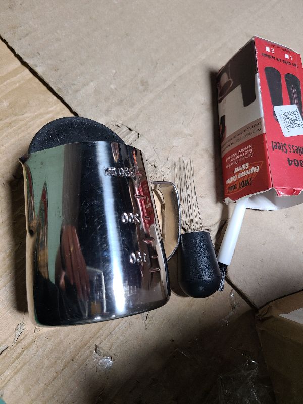 Photo 1 of 23Pcs Coffee Tamper Set,with 51mm Tamper,Coffee Stirring Spoon,Coffee Art Pen,Tamper Mat,Milk Pitcher,Coffee Decoration Templates,Coffee Cloth Powder Needle,Coffee Machine Brush