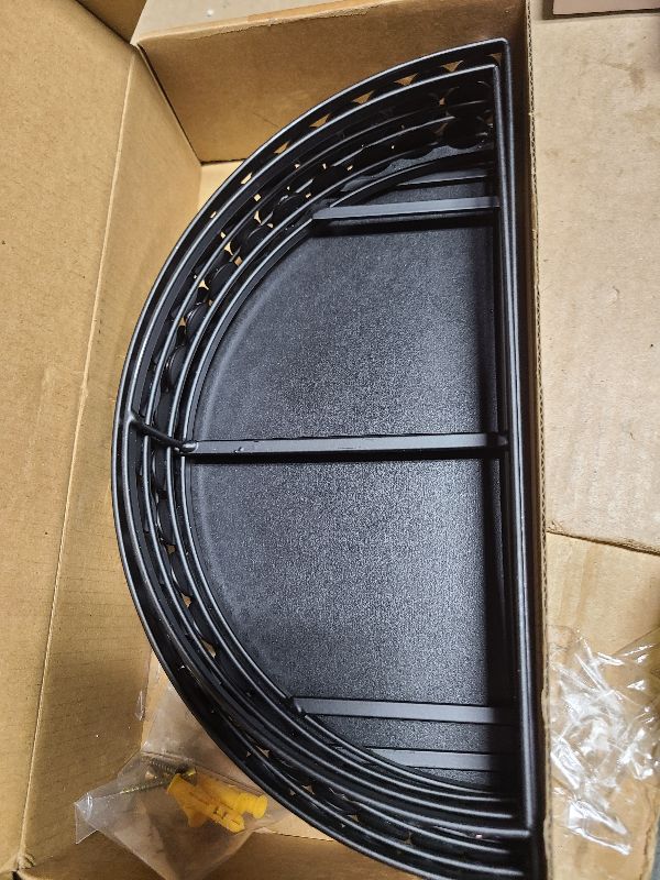 Photo 1 of 2 Set Bling Wall Shelf Metal Frame Rhinestone Floating Shelves for Wall Decor Jeweled Semi Circle Shelves Wall Mounted Home Decoration