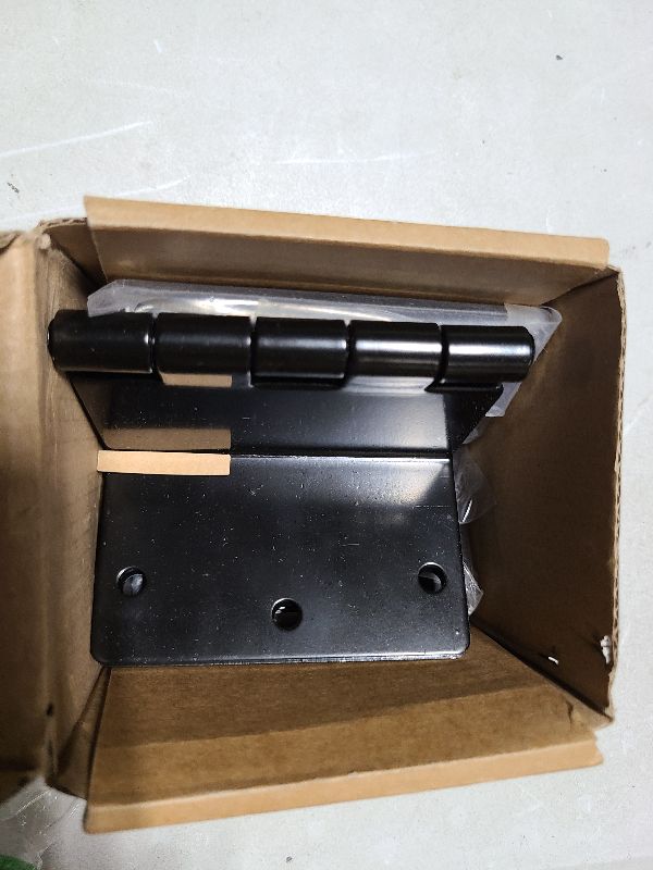 Photo 1 of 2-Pack Heavy Duty Expandable Door Hinges 3.5 inch Offset Hinges SPCC Black Matte Finish Thickned 1/4'' Radius Corner with 12 Screws, for Doors Interior Swing Out Hinge with Holes Handicap Door Hinge