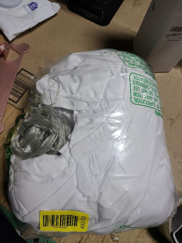 Photo 1 of 10 x 10 ft White Backdrop Curtains with Lights String for Wedding Polyester Photo Background Drapes White Wrinkle Free Soft Curtains for Birthday Parties Reception Baby Shower Ceremony-5 x 10ft x 2P