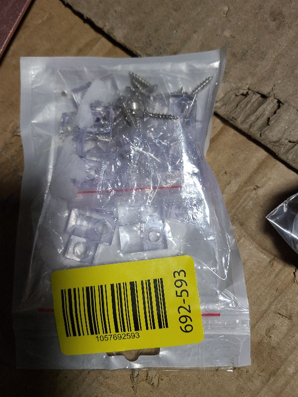 Photo 1 of 20 Set Mirror Hangers for Wall Mounting - Holders, Brackets, Hanging Clips - Clear Plastic Glass Crystal Hardware Frameless Kit