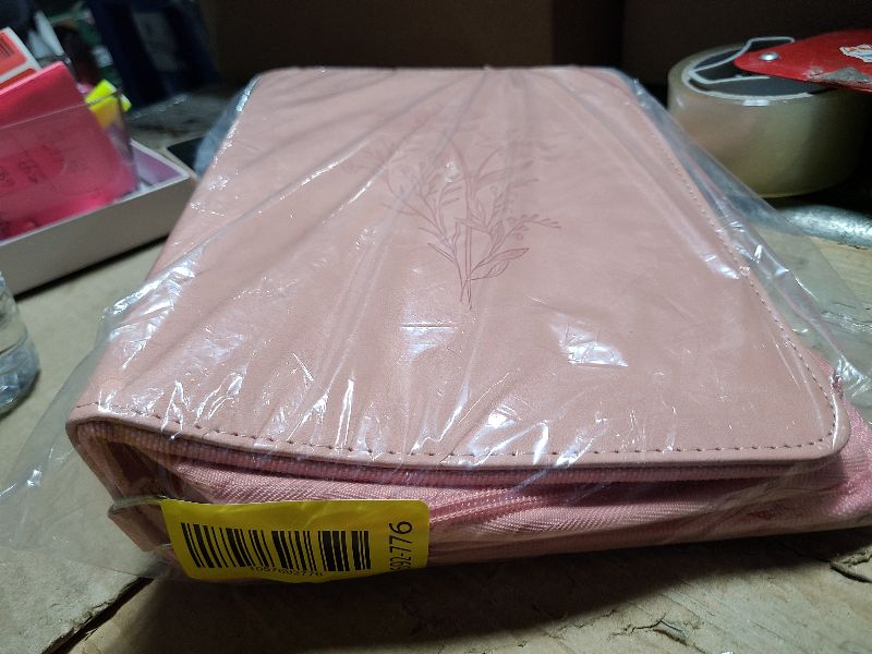 Photo 1 of 19PCS Floral Bible Cover for Women PU Leather Bible Cases Bible Journaling Kit for Girls Bible Bag with shoulder strap &Book Marker 10.47*7.48*2.17in Book Case Highlighter Pens Christian Gift Pink