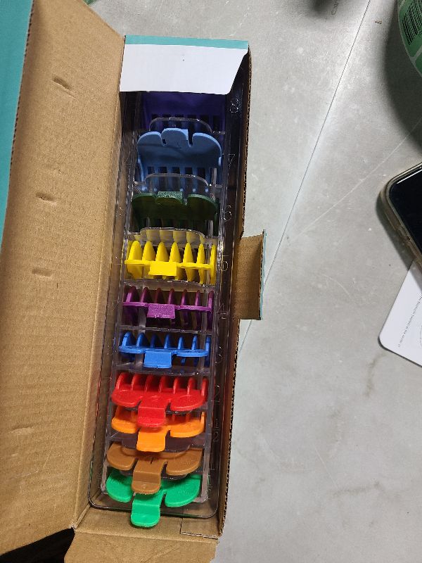 Photo 1 of 10 Professional Hair Clipper Guards Cutting Guides Compatible with Most Wahl Clippers with Organizer, Color Coded Clipper Combs Replacement - 1/16" to 1"