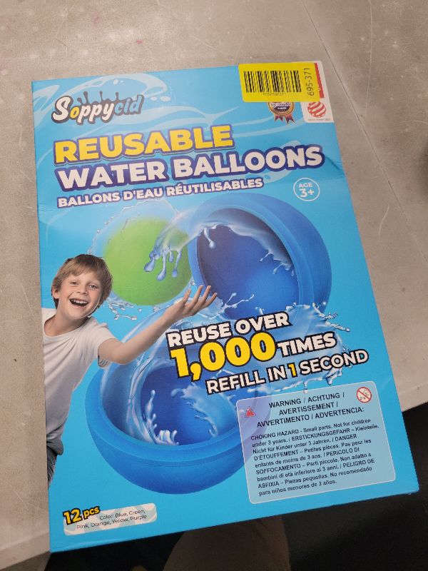 Photo 1 of 12Pcs Reusable Water Balloons, Pool Beach water Toys for Boys and Girls, Outdoor Summer Toys for Kids Ages 3-12