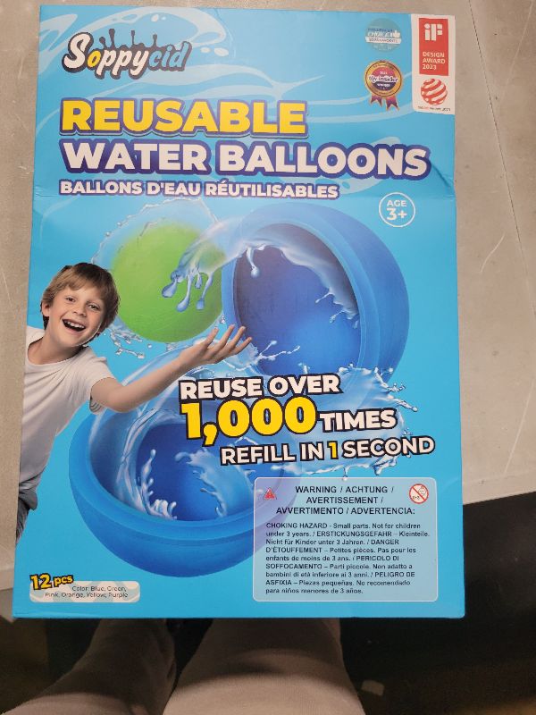 Photo 1 of 12Pcs Reusable Water Balloons, Pool Beach water Toys for Boys and Girls, Outdoor Summer Toys for Kids Ages 3-12