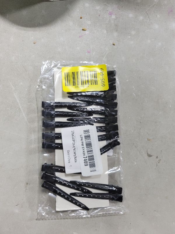 Photo 1 of 24 Packs Duck Bill Clips, Bantoye 2.75 Inches Rustproof Metal Alligator Curl Clips with Holes for Hair Styling, Hair Coloring, Black
