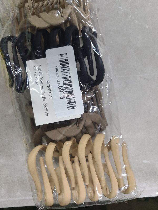 Photo 1 of 4 Pcs Octopus Claw Clips Octopus Hair Claw Clips for Women 3.8" Large Hair Claw Clip for Women Strong Grip Non-slip Jaw Clip for Thick,natural color
