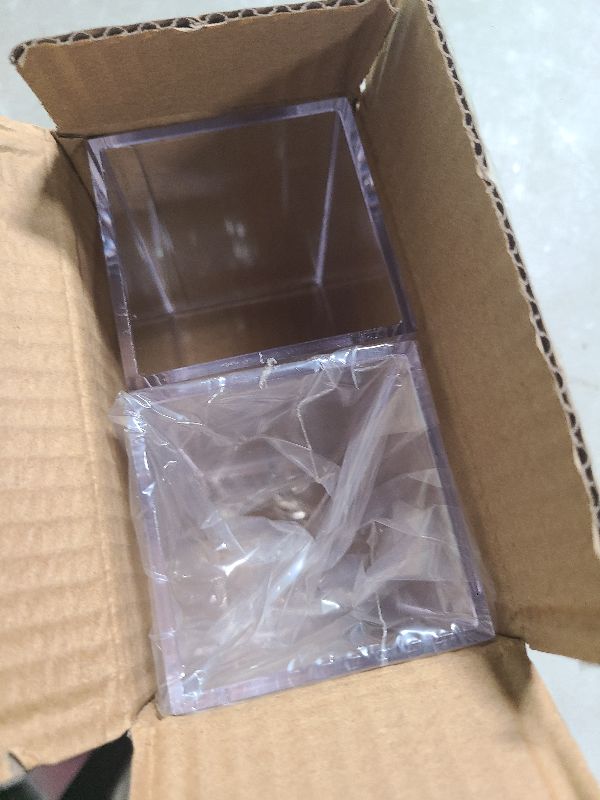 Photo 1 of 2 Pack Clear Acrylic Pencil Pen Holder Cup,Desk Accessories Holder,Makeup Brush Storage Organizer,Modern Design Desktop Stationery Organizer for Office School Home Supplies,2.6x 2.6x 4 inches