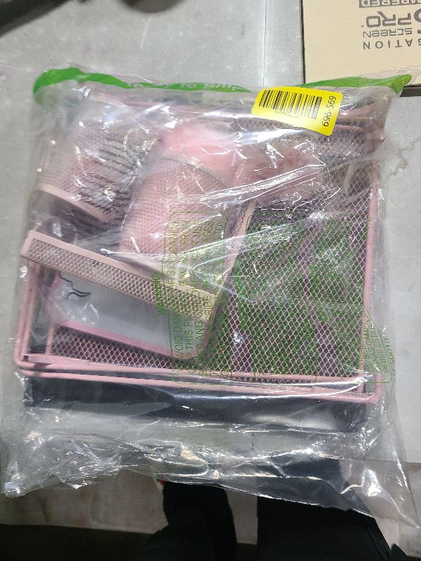 Photo 1 of 17 Pcs Pink Locker Organizer Kit,Back to School Essentials Includes Locker Magnetic Wallpaper, Locker Shelf, Pink Magnetic Mirror, Magnetic Pen Holders, Cute Locker Rug and Organizing Supplies