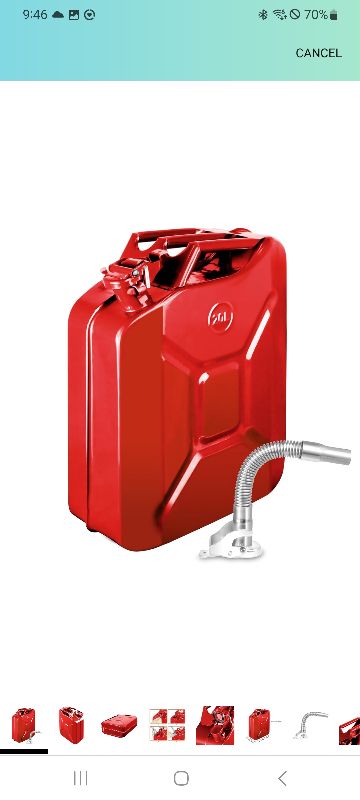 Photo 1 of 
Sponsored
Visit the NBOOCUP Store
4.0
4.0 out of 5 stars
(23)
20L Metal Storage Jar with Spout, Car Trucks Motorcycle Equipment, Sturdy Organizer with Handle, Red

