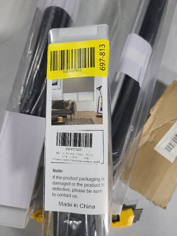Photo 1 of 100% Blackout Roller Shades, No Tools No Drill Cordless Blinds for Windows, Thermal Insulated UV Protection Privacy Window Shades for Bedroom (17''W x 729"H, black
)