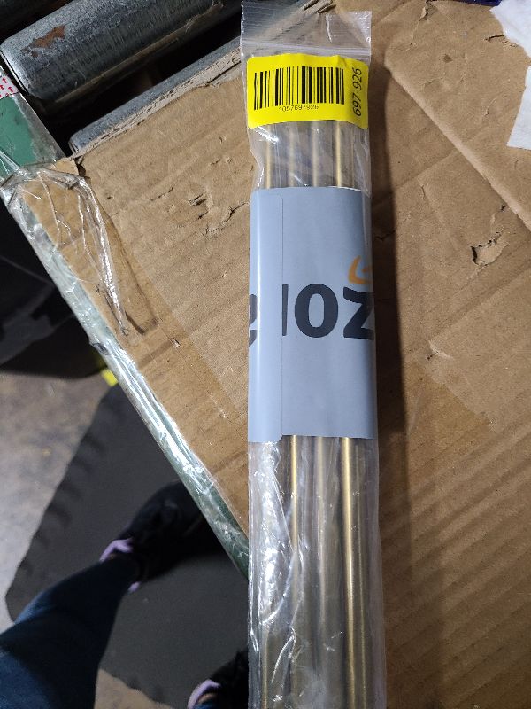 Photo 1 of 4 Pieces 12 inches 1/4 inch Brass Rods, Sutemribor Brass Solid Round Rod Lathe Bar Stock, 1/4 inch in Diameter, 12 inches in Length