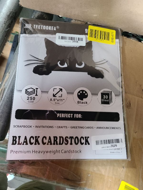 Photo 1 of 30 Sheets Black Cardstock, 8.5 x 11 Card Stock, 92lb/250gsm Thick Cover Stock, Heavyweight Printer Paper for Invitations, Scrapbooking, Crafting, DIY Projects, Decoration and Drawing