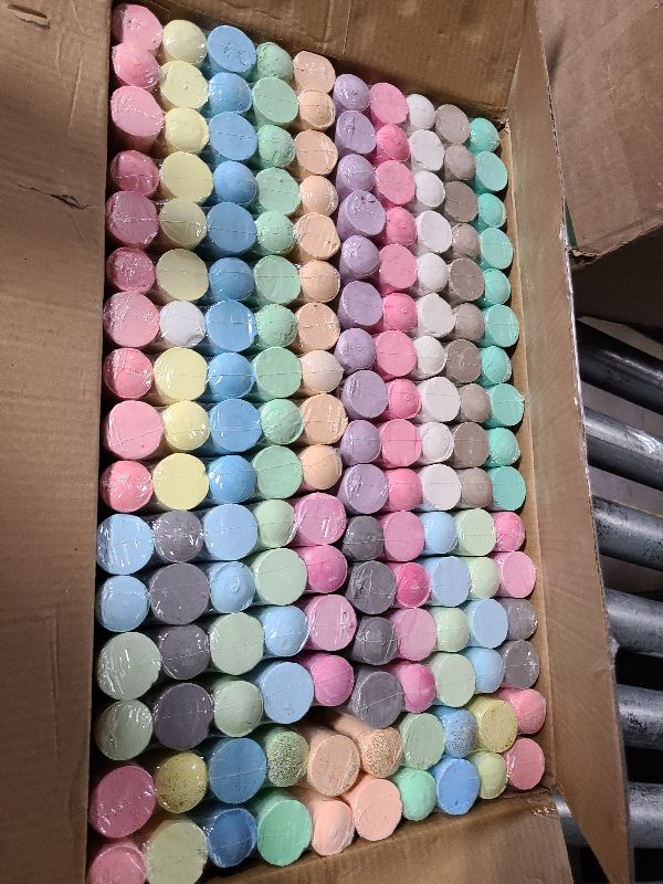Photo 1 of 160 PCS Sidewalk Chalk for Kids - 14 Colors, 10 Glitter, 10 Neon Non-Toxic Washable Jumbo Chalks - Bulk Set of Outdoor Paint for Kids and Toddlers - Chalkboard Toys - Big Bucket Chalk for Party