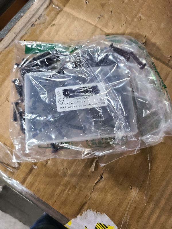 Photo 1 of #8-32 x 1 Pan Head Machine Screws, Stainless Steel 18-8, Black Finish, Full Thread, 50 PCS