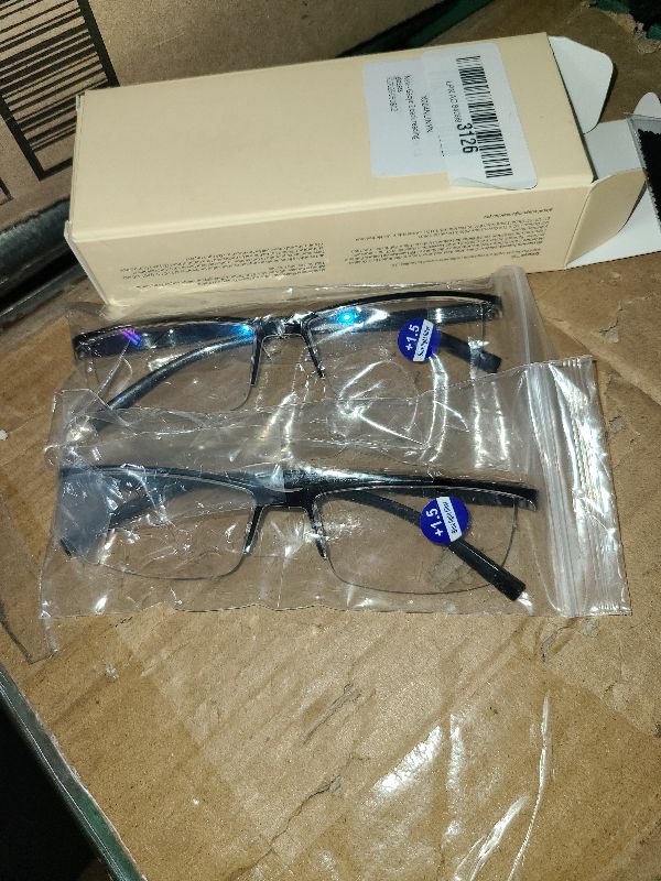 Photo 1 of 2 pack Executive Style Reading Glasses Men - Durable Readers with Blue Light Filtering - Comfortable Fit with TR90 Frames