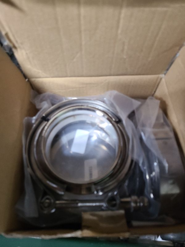 Photo 1 of 3 Inch V-Band Flange Clamp Kit, 3" Quick Release V Band Clamp with 304 Stainless Steel Flanges (4PCS)