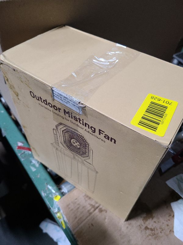 Photo 1 of 24000mAh Rechargeable Misting Fan with 8L Water Bucket, 3-Speed Outdoor Cooling Fan with LED Lights, 120°Oscillation for Camping, Backyard, Patio,Outdoor-Black