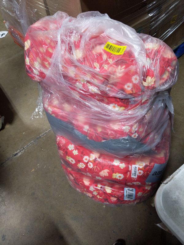 Photo 1 of 2 Pack Outdoor Chaise Lounge Chair Cushion 75.1 x 22.8 x 4.7 Inches 100% Waterproof Replacement Cotton Patio Pool Lounge Chair Cushion for Outdoor Furniture with Ties, Red Peony