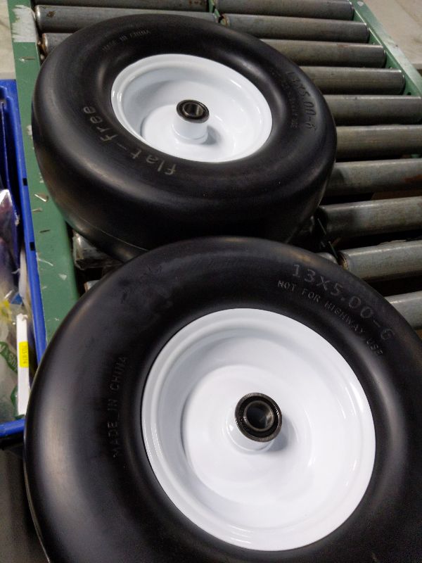 Photo 1 of (2) Pneumatic Tire Assemblies 13x5.00-6 Fits Walker H T & D Models 8035