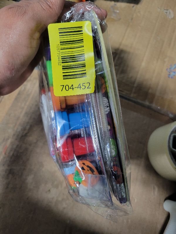 Photo 1 of 200PCS Halloween Goodie Bag Stuffers Stationery Set, Assorted Halloween Party Favors for Kids Toys Bulk Non Candy Halloween Treats Pencils, Eraser, Stamps, Slap Bracelets