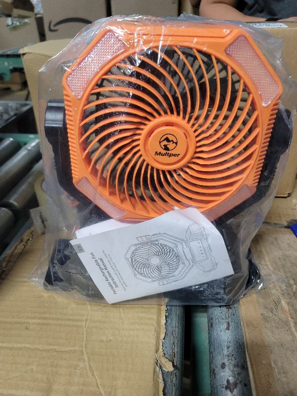 Photo 1 of 20000mAh Rechargeable Camping Fan, 5 Speed Powerful Battery Powered Fan for Camping, Oscillating Fan with LED Lantern, Portable with Timing Setting, Remote Control for Camping Hiking Fishing Jobsite