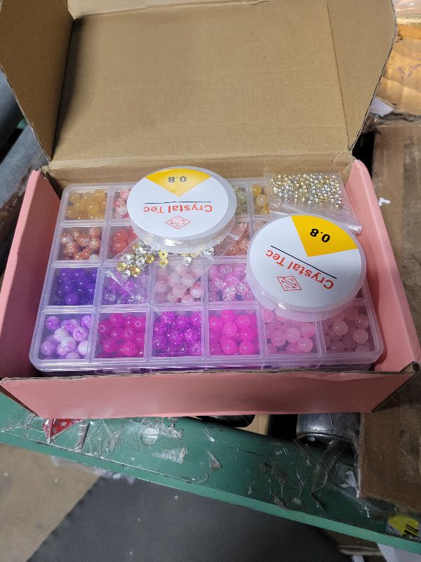 Photo 1 of 2080Pcs 8mm Glass Beads for Jewelry Making, 72 Colors Crystal Beads Bracelet Making Kit, Round Glass Beads for Bracelets and DIY Crafts, Solid, Crackle and Marble Colors, 3 Box