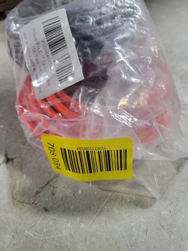 Photo 1 of 10 Gauge Wire (25FT Each, Red/Black), Low Voltage for Automotive Wiring, Battery Cable, 10AWG, Car Audio, Car Amplifier Power or Ground Cable, Translucent Jacket, CCA, with 10 Heat Shrink Tubing