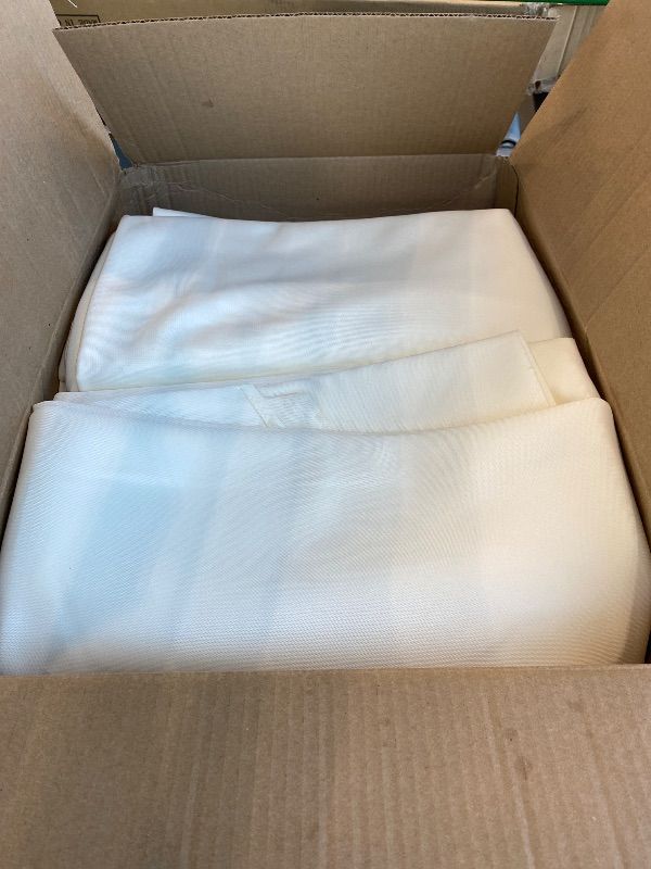 Photo 1 of BRILLMAX 6 Pack Ivory Round Tablecloths 120 Inch - Circle Bulk Linen Polyester Fabric Washable Table Cloth Cover for Wedding Reception Banquet Birthday Party Buffet Restaurant