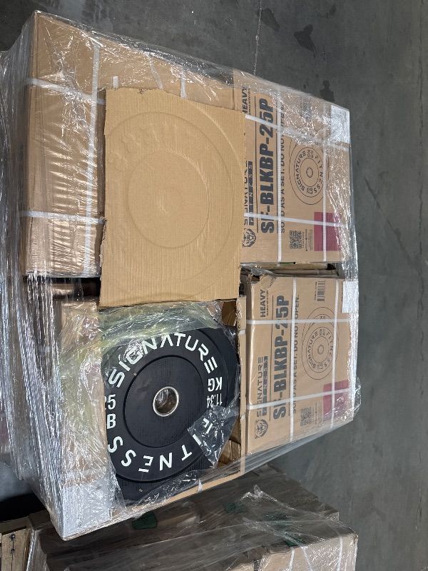 Photo 1 of ***AS IS / NO RETURNS -  FINAL SALE***
***BUNDLED BAG OF  ***

Fitvids 2" Olympic Bumper Plate Weight Plates with Steel Hub, 25LB, Pair ***20 SETS OF 2 UNITS IN EACH BOX, WEIGHING 25 POUNDS*****
