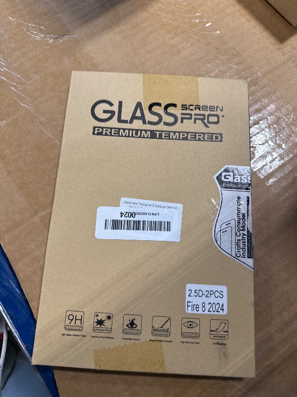 Photo 1 of [ 2 Pack] Maomini Tempered Glass Screen Protector for Kindle Fire HD 8 / hd 8 plus Tablet 2024 2022 2020 release 14th 12th 10th Generation shockproof high Definition Protector (Clear, 8 Inch Fire 8 2024/2022/2020)