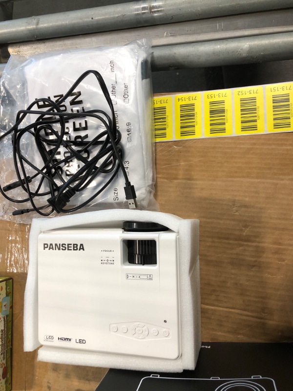 Photo 1 of ?Two-Way Bluetooth?1080P Mini Projector with Projector Screen, 50% Zoom, Portable Outdoor Movie Projector, Compatible with TV Stick, Video Games, HDMI, USB, Smartphone (1080P Projector)